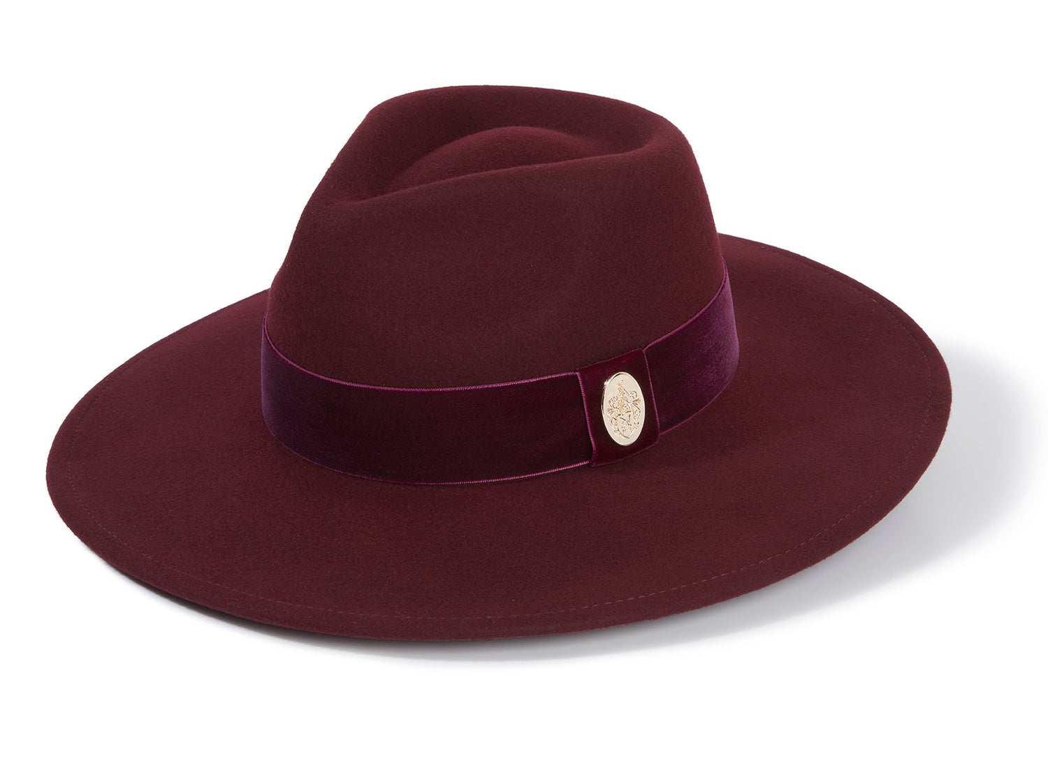 Hicks & Brown Hat The Oxley Fedora in Plum Velvet