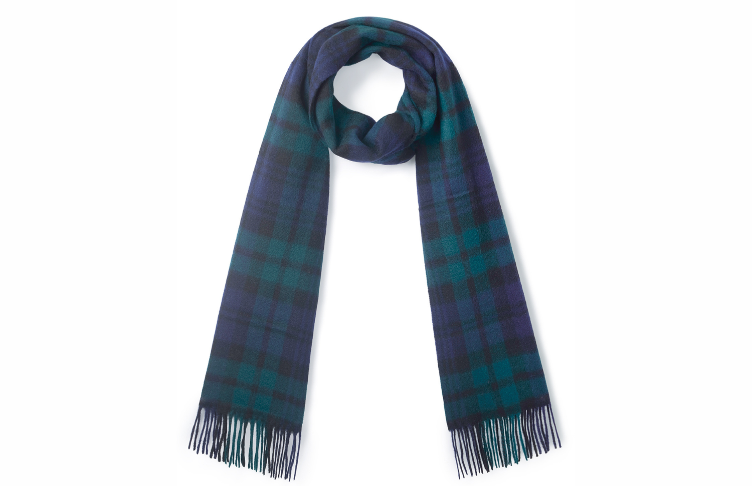 Hicks & Brown The Ashby Lambswool Scarf in Navy Check