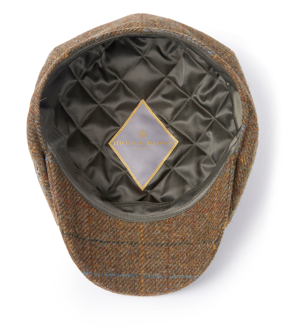 Hicks & Brown The Felsham Tweed Baker Boy Cap in Brown