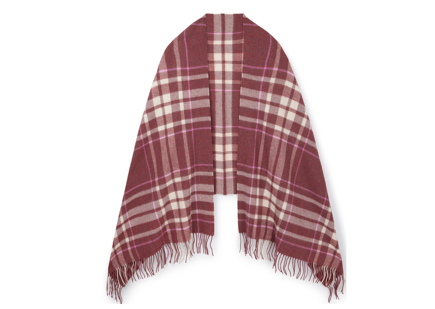 Hicks & Brown The Fornham Lambswool Scarf in Mulberry Check (Limited Edition)