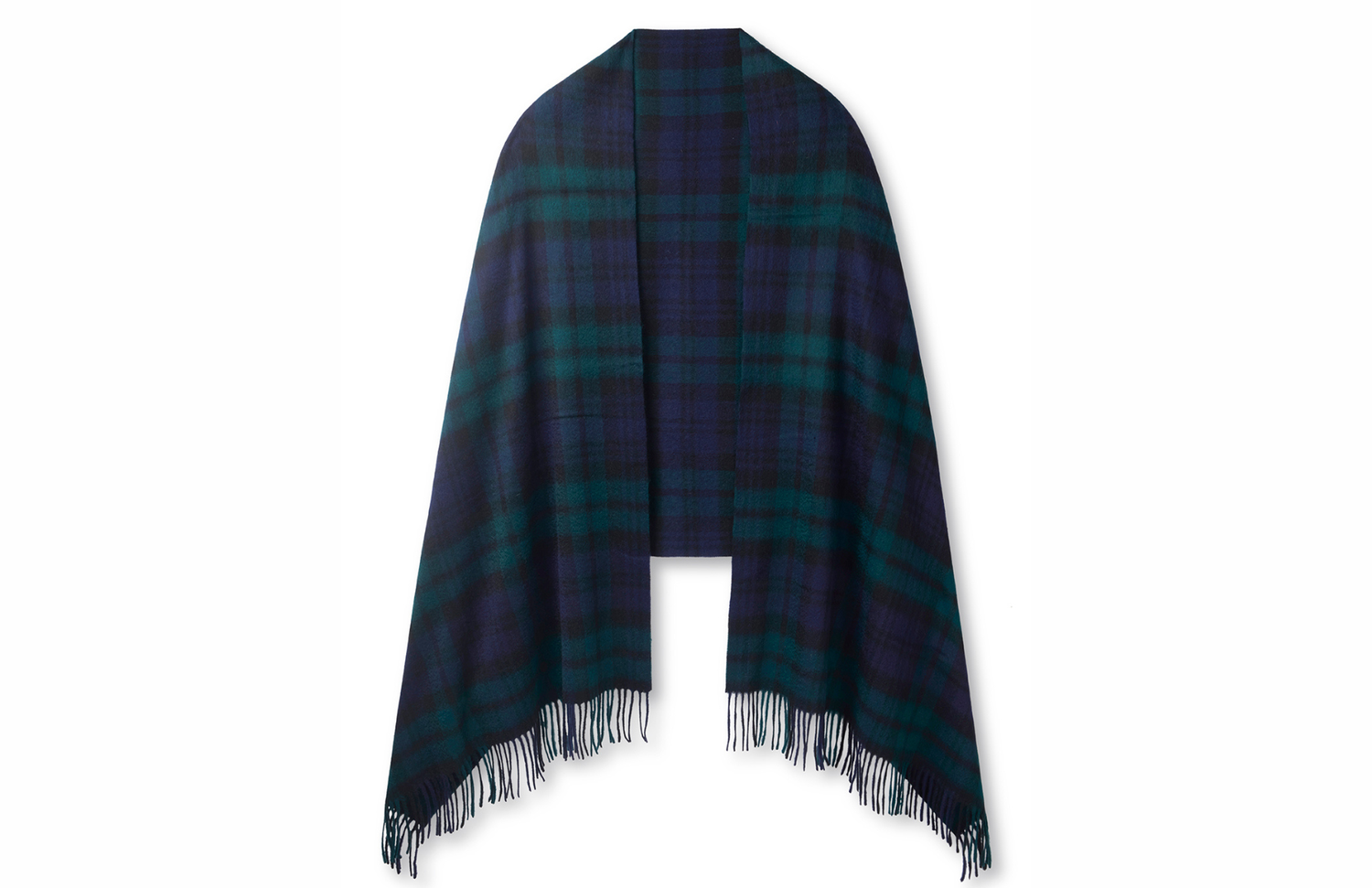 Hicks & Brown The Fornham Lambswool Scarf in Navy Check