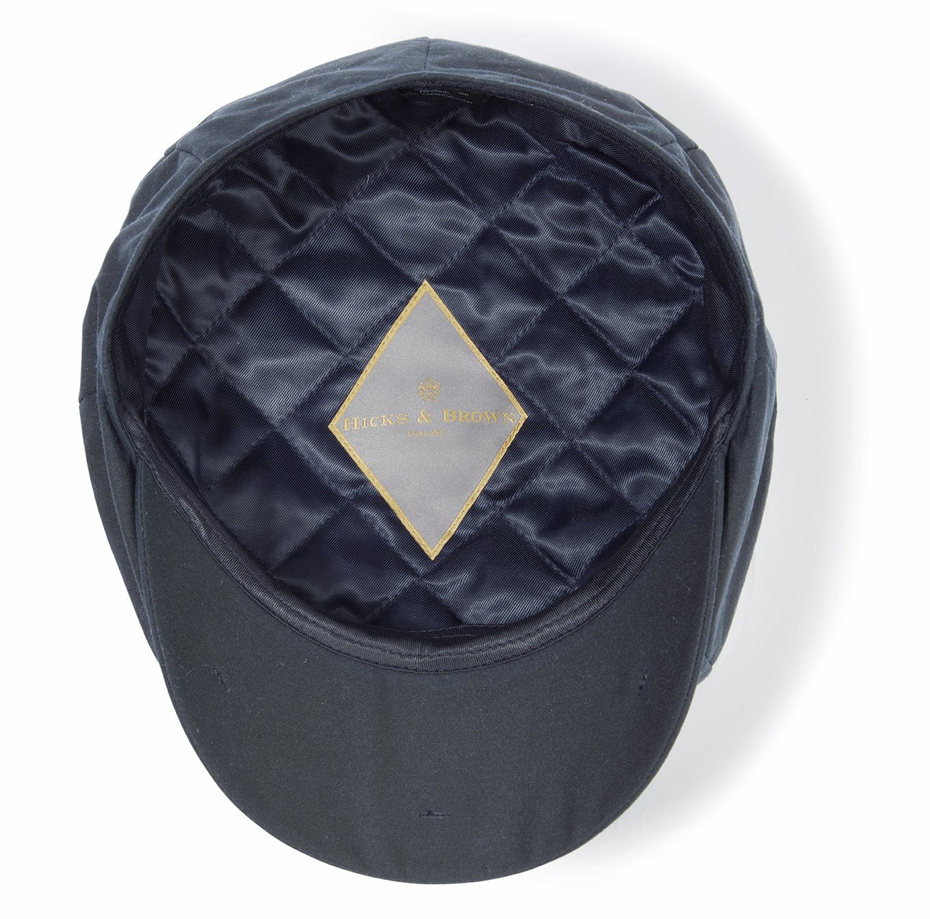 Hicks & Brown The Hengrave Wax Baker Boy Cap in Navy