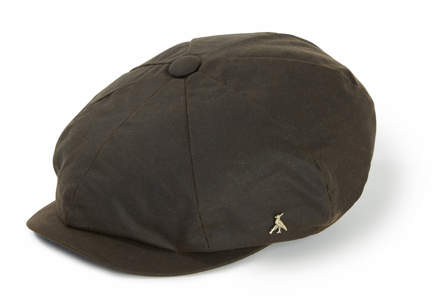 Hicks & Brown The Hengrave Wax Baker Boy Cap in Olive